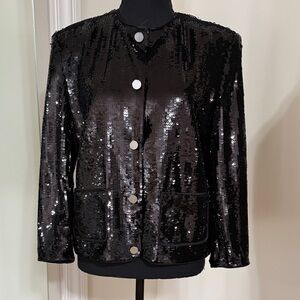 Theory Black Sequin Blazer Jacket
